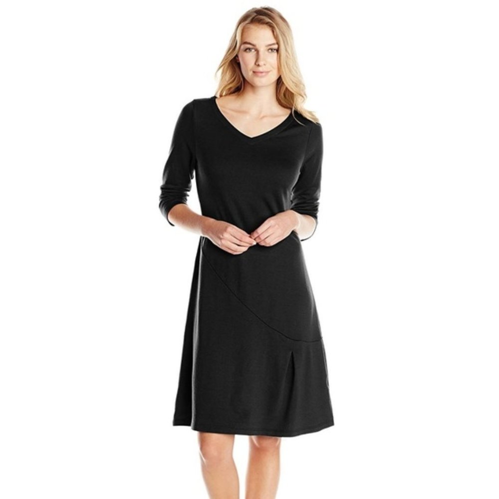 Ibex Merino Wool French Terry Teresa Dress Black M
